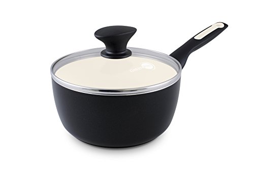 GreenPan Rio Ceramic Non-Stick Covered Saucepan, 2 quart, Black by The Cookware Company