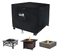 Taruimoo Fire Pit Cover Square Heavy-Duty Outdoor firepit Cover Waterproof and Tear-Resistant Air Vents Fits for 28-32inch fire Pit and Outdoor Fire Table (32”L x 32”W x 24”)