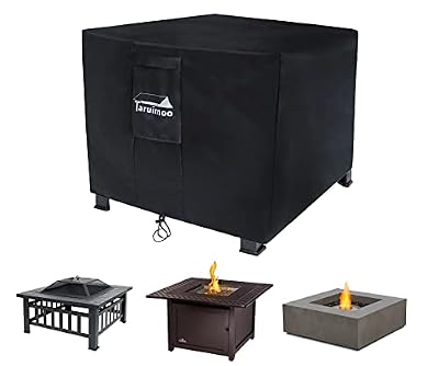 Taruimoo Fire Pit Cover Square Heavy-Duty Outdoor firepit Cover Waterproof and Tear-Resistant Air Vents Fits for 28-32inch fire Pit and Outdoor Fire Table (32”L x 32”W x 24”)