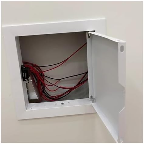 Waterproof Removable Access Panel - Metal Ceiling & Wall Service Door Cover, Concealed Inspection Hatch with Push-to-Open Mechanism, 200x200mm (20x20cm), White Finish