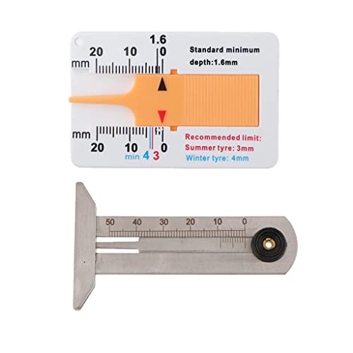 BaotyJie 1 Piece Tyre Depth Gauge Tyre Ruler Tyre Depth Tester Tire Measuring Tool Clear Markings for Summer and Winter Limits Handy Po