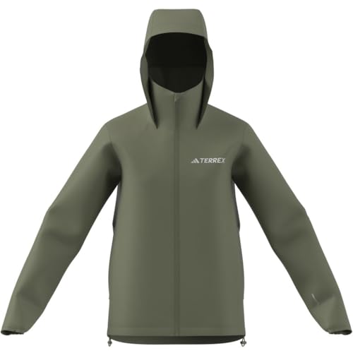 adidas Damen Terrex Multi Essentials 2 Layer Rain Jacket, tent green, XL