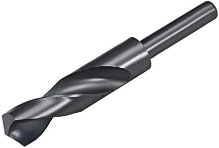 sourcing map Reduced Shank Drill Bit 17mm High Speed Steel HSS 6542 Black Oxide with 1/2 Inch Straight Shank