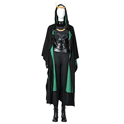 Lady Loki Cosplay Costume Sylvie Lushton Outfit Fancy Crown Headpiece Halloween Carnival Role Play Suit
