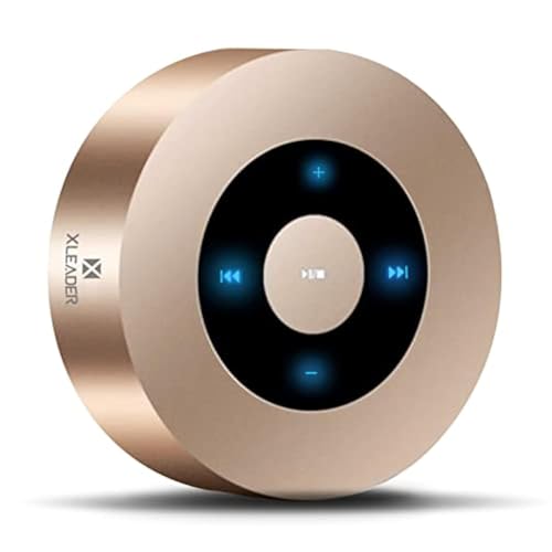 Xleader A8 Altavoz Bluetooth Potente pequeño (se proporcionan Maletas) Altavoces Bluetooth 5.3 con AUX,Micro SD,Micrófono,Diseño táctil,12 Horas,para Tabletas,Oficinas,Automóviles,Camping,Oro