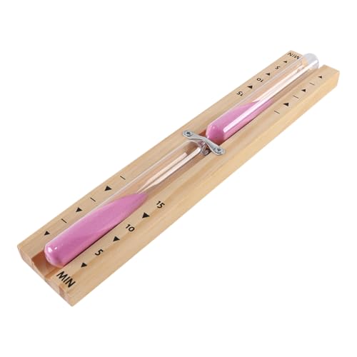 Hsthe Sea 15Minute Wooden Sauna Hourglass Timer Wall Mounted Rotating Heat Resistant Sand Clock for Relaxing Sessions Pink