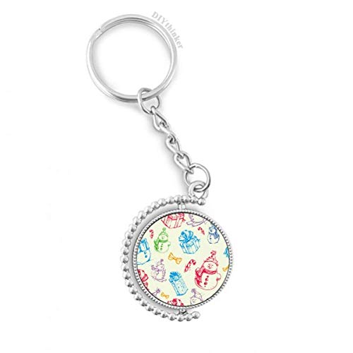 Llavero de anillo rotativo con muñeco de nieve pilgrim para llaves