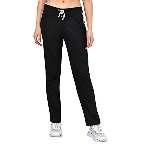 Image of MYO Plain Cotton Stylish Track Pants for Women for Daily use |Track Pants for Women Combo Pack of 2 Size 36 Black::Grey