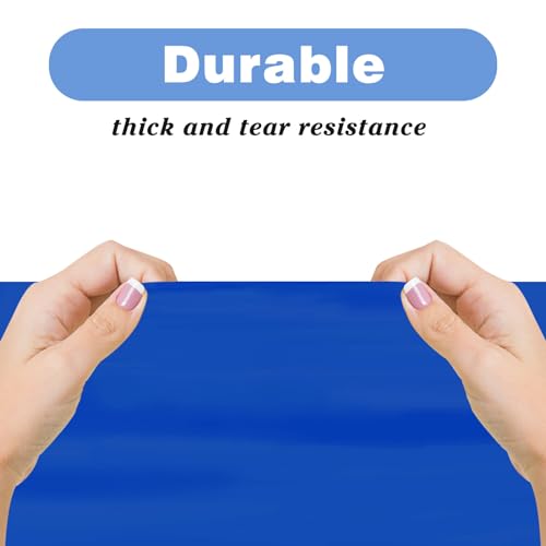 Image of Kopokita 2 Pack Royal Blue Plastic Tablecloths Disposable 54 x 108 Inch