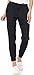 MediChic Womens Scrub Joggers 4-Way Stretch Anti-Wrinkle Moisture-Wicking Elastic Waistband Four Pocket Jogger Pants, Black, S