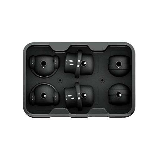 HELYZQ Forma de caveira de Halloween 3D com 6 cavidades, forma de cubo de gelo, bandeja de coquetel