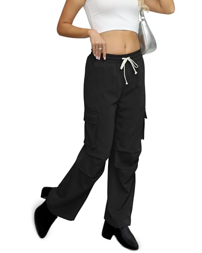 with 4 Pockets Womens High Waisted Wide Leg Cargo Pants Baggy Casual Trendy Work Pants2