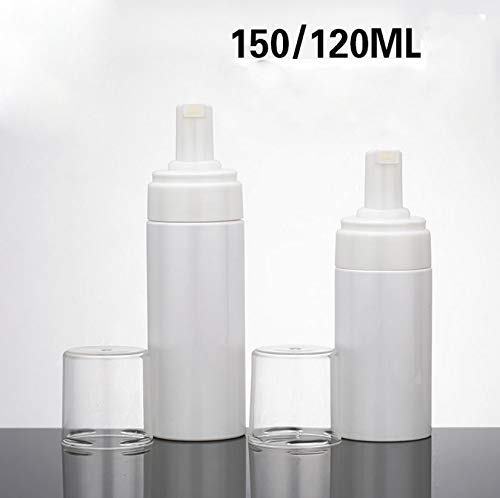 2 Pack 120Ml/150Ml (4 Oz/5 Oz) Empty Refillable White Bpa Free Plastic Foaming Soap Bottle Small Pump Foamer Jar Pot Dispenser Containers For Spray Mousses Liquid Travel #TOP3