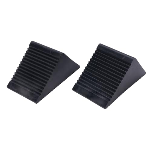 CHICIRIS Cunei per Ruote, Cunei per Ruote per Rimorchio Moto Cunei per Ruote 2 Pezzi Mini Set di Cunei in Gomma 5x3x2-1/2 Pollici Premium Blocchi di Fermo per Pneumatici per ATV