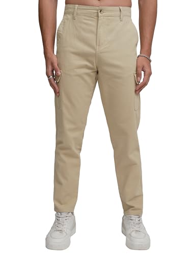 Image of Highlander Men's Tapered Fit | Cargo Trousers | Sleek & Functional | Utility Pockets | Trouser for Men | Men Trousers