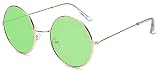 ALWAYSUV Runde kleine flache Sonnenbrille Metall Circle Vintage Metal Hippie-Brille Violett Grün