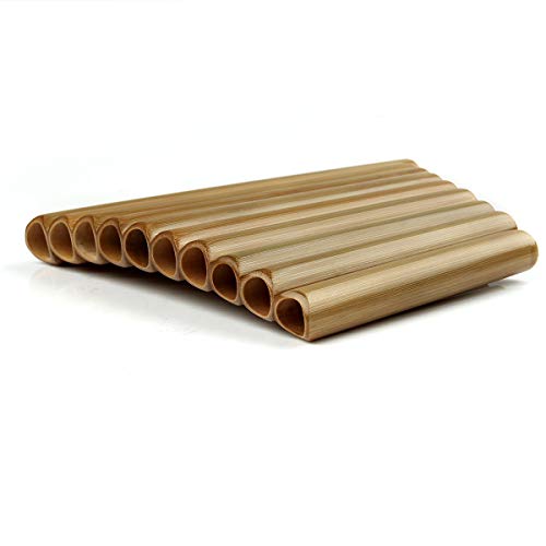 10 Pipes Pan Flute C Key Pan Pipes Woodwind Instrument Traditional Musical Instrument Bamboo Pan flute (Left Hand)