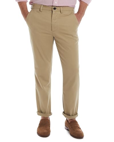 Flat-Front Easy-Care Twill Chino Pants
