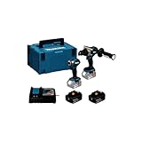 Makita DLX2549TJ 18V Li-ion LXT 2 Piece Brushless Combi Kit Complete with 2 x 5,0 Ah Batteries and Charger, Supplied in a Makpac Case