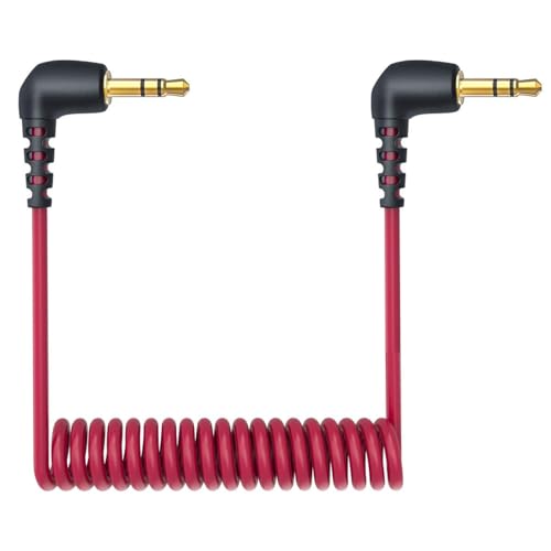 Cable para micrófono 3.5mm TRS macho a macho enrollado miniatura 3