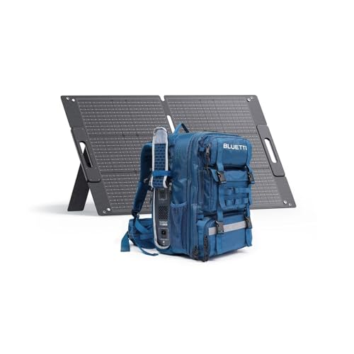 BLUETTI Solar Backpack Power Station Handsfree 1 with 100W Solar Panel Included, 268.8Wh 300W LiFePO4 Solar Generator with a 42L Backpack, All in One Solar Power System for Hiking, Photography, Travel