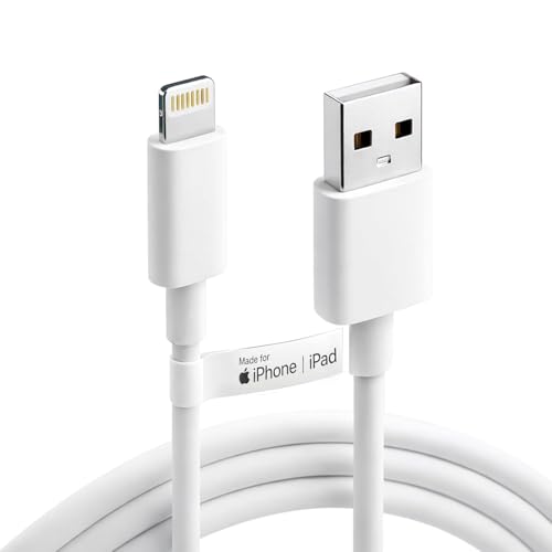Image of Teeind USB to Lightning Cable, MFi Certified Fast Charging & Data Sync Charging Cable Compatible with i Phone 14, 13, 12, 11, X, XS, XR, 8 Plus & i Pad, Durable Lightning Cable, Warranty