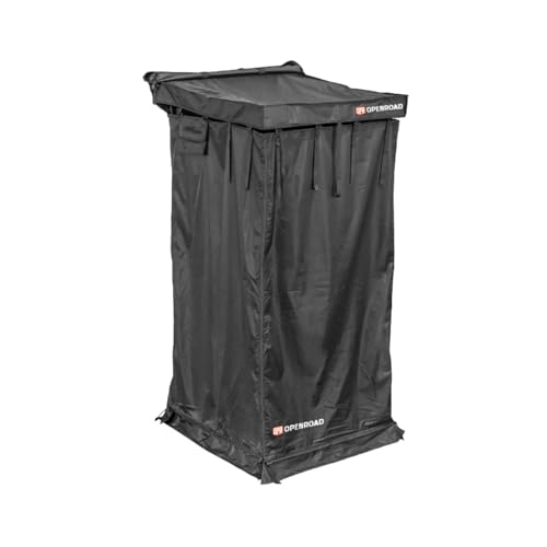 OPENROAD Car Side Shower Awning V2 - Portable Bathroom Shower Room for SUV Camping Restroom Changing Privacy Shelter Shower Tent Quick Setup Aluminum Alloy Frame LED Light Storage Pockets