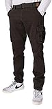 Indicode Herren William Cargohose aus Baumwolle m. 7 Taschen inkl. Gürtel | Outdoorhose Raven M
