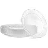 PLASTICPRO 30 Pack Crystal Like Clear Disposable 6 inch Plastic Plates Dinner Dishes Plates for Special Occasions Parties