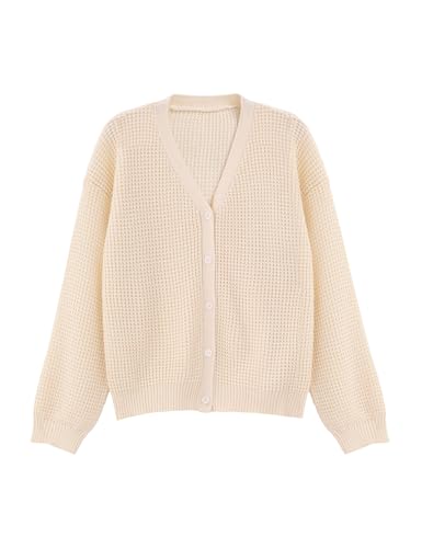 Girls Open Front Cardigan Sweater Kids Causal Long Sleeve Crewneck Knit Outerwear Coat 5-14 Years3