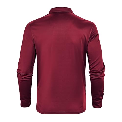 Mens Long Sleeve Polo Shirt Lightweight Jersey Top UPF 50+ Quick Dry Button Casual Work Outdoor Stylish Golf Shirt4