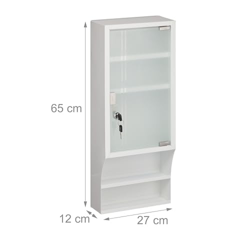 Armario botiquín de pared en color blanco con cinco compartimentos 4
