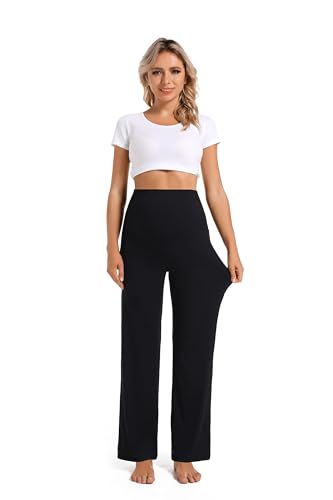Foucome JQA9372HEI30 Women'S Maternity Pants Casual Loose Wide Leg Cozy Pant Pregnancy Palazzo Lounge Trousers thumb #4