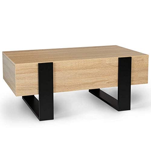 IDMarket - Table Basse Phoenix avec tiroirs 100 CM Bois et Noir