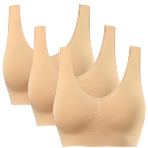Image of BESTENA Comfort Bra, Seamless Removable Pads Sleep Bras, Yoga Bra, Sports Bras for Women