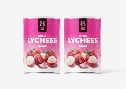Besti Whole Peeled Lychees in Syrup Premium Quality Fruit Ideal for Desserts Smoothies Snacking Pack of 2 567 gram each