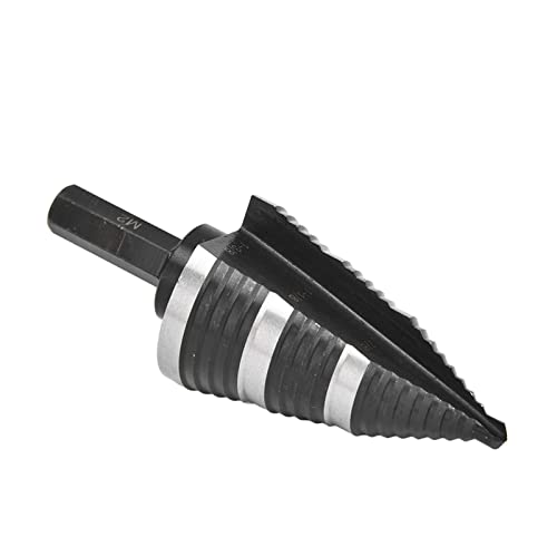 Hyuduo Broca Escalonada de Acero de Alta Velocidad M2, Broca Cónica de 3/16 a 1 3/8 Pulgadas con Vástago Hexagonal de 3/8 Pulgadas, para Tablero de PVC de Madera de Metal Fino