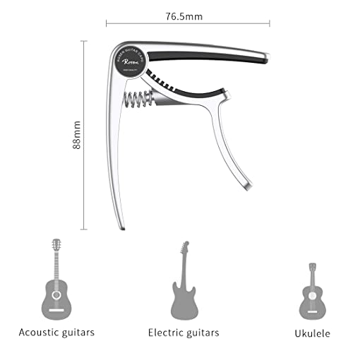 Rosen Capodastre 3 en 1 en métal pour guitares acoustiques et électriques à 6 cordes, basse, ukulélé, banjo, mandoline… - Les Beatles, Paul McCartney, John Lennon, RIngo Starr, George Harrison Rosen Capodastre 3 en 1 en métal pour guitares acoustiques et électriques à 6 cordes, basse, ukulélé, banjo, mandoline… – Image 6