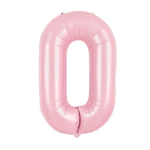 Image of TONIFUL 40 Inch Pastel Pink Number Balloon Balloon Big Pink Digital Balloon for Girl's Birthday Party Wedding Bridal Shower Engagement Anniversary Photo Shoot Supplies(Number 0)