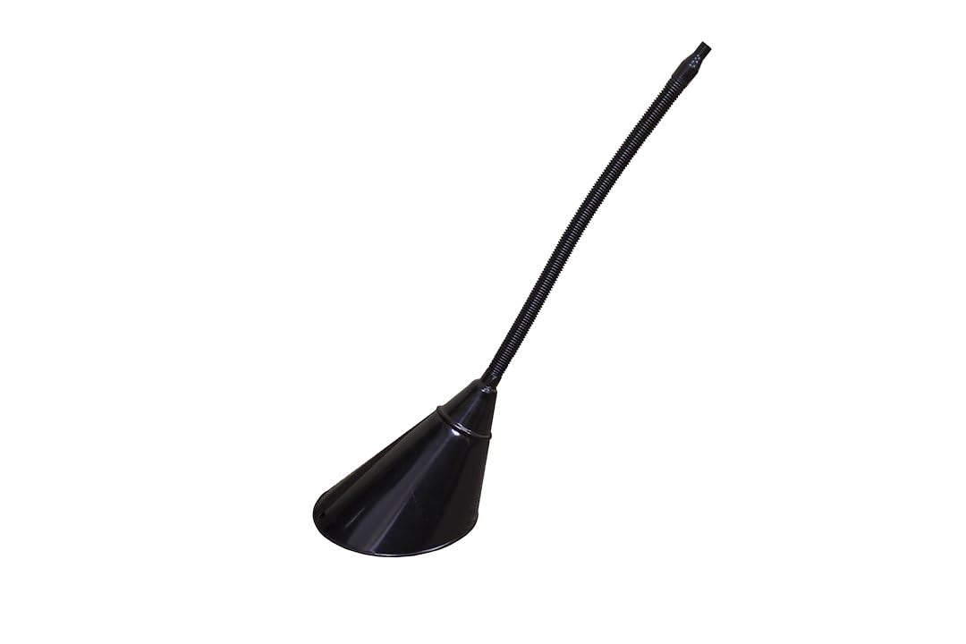 Funnel King 94492 Embudo de transmisión de 2 cuartos con boquilla flexible y pantalla, pintado negro, multicolor
