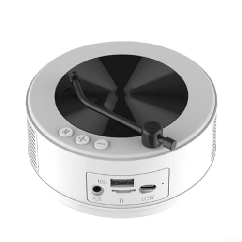 Reproductor de CD portátil con Bluetooth y altavoz estéreo, mini reproductor de radio FM, reproductor de discos de vinilo con ranura para tarjetas para oficina en casa