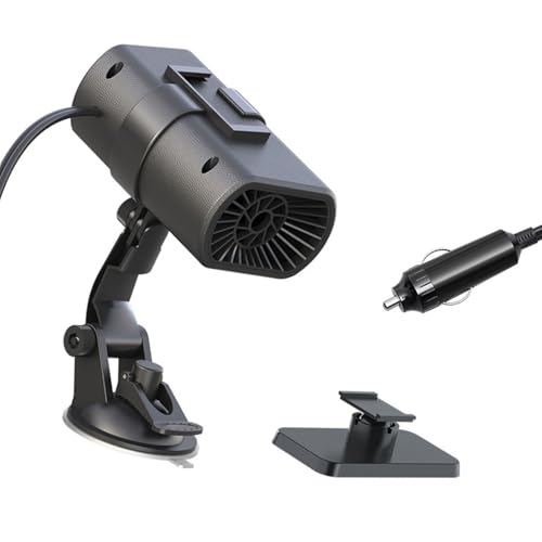 Uqezagpa Calentador de coche portátil de 12 V, descongelador rápido para parabrisas, soplador de aire caliente giratorio para comodidad de conducción, calentador giratorio para coche