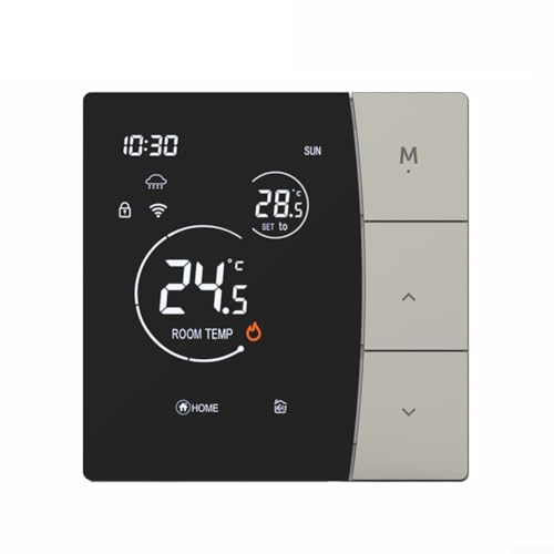 Termostato inteligente WiFi para Tuya, calefacción de suelo eléctrico 3A/16A y control de caldera de gas, funciona con Alexa y Google Assistant para ajuste remoto de temperatura (gris 3A-WIFI)