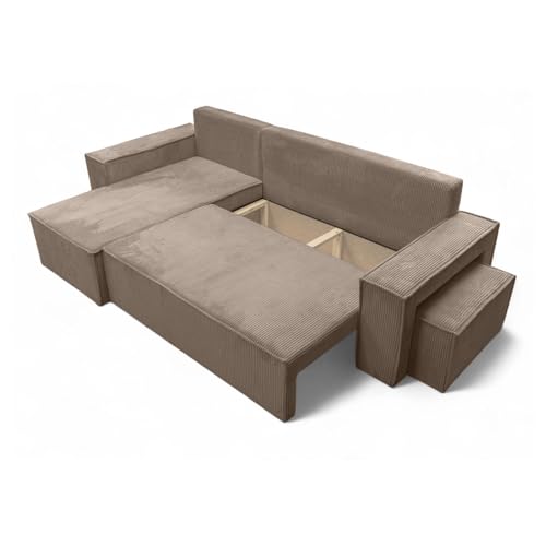 Canapé d'angle Farah FARAHAPVCOTTAUD convertible velours