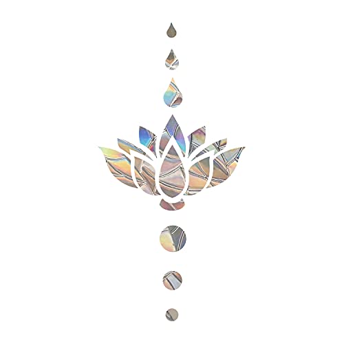 Diy-Lotus Anti-Collision Window Clings - Glass Alert Prism Decals - Prevent Birds Strikes – Decorate Your Glass Doors, 4 Packs, Jd023Lotus #TOP25