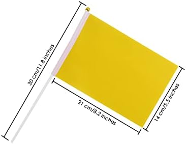 SCSpecial Small Flags 25 Pieces Mini Handheld Flags on Stick 8.2 Inch x 5.5 Inch Outdoor Flags for Parades and Decoration - Yellow
