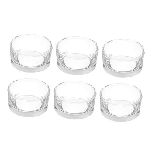 Alipis 10pezzi Bicchiere Per Candela in Vetro Trasparente Portacandele Antivento Riutilizzabile Adatto Per Candele Da Tè Per Decorazioni Domestiche e Feste