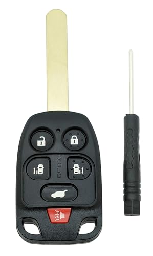 Carcasa de llave para coche Honda Odyssey con 6 botones de apertura remota y botones de goma blanda