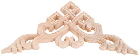 4Pcs Square Hollow Design Wood Carved Furniture Corner Applique Onlay Antique & Modern Doors, Walls Ornamental 10cm