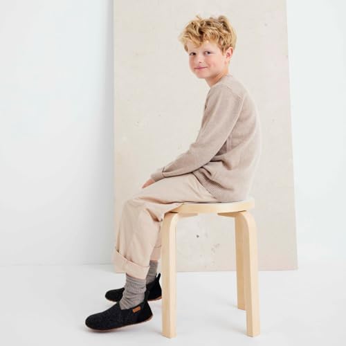 Bisgaard Unisex Kinder Wool Sailor Slipper, Antrachite, 27 EU – Ansicht 4